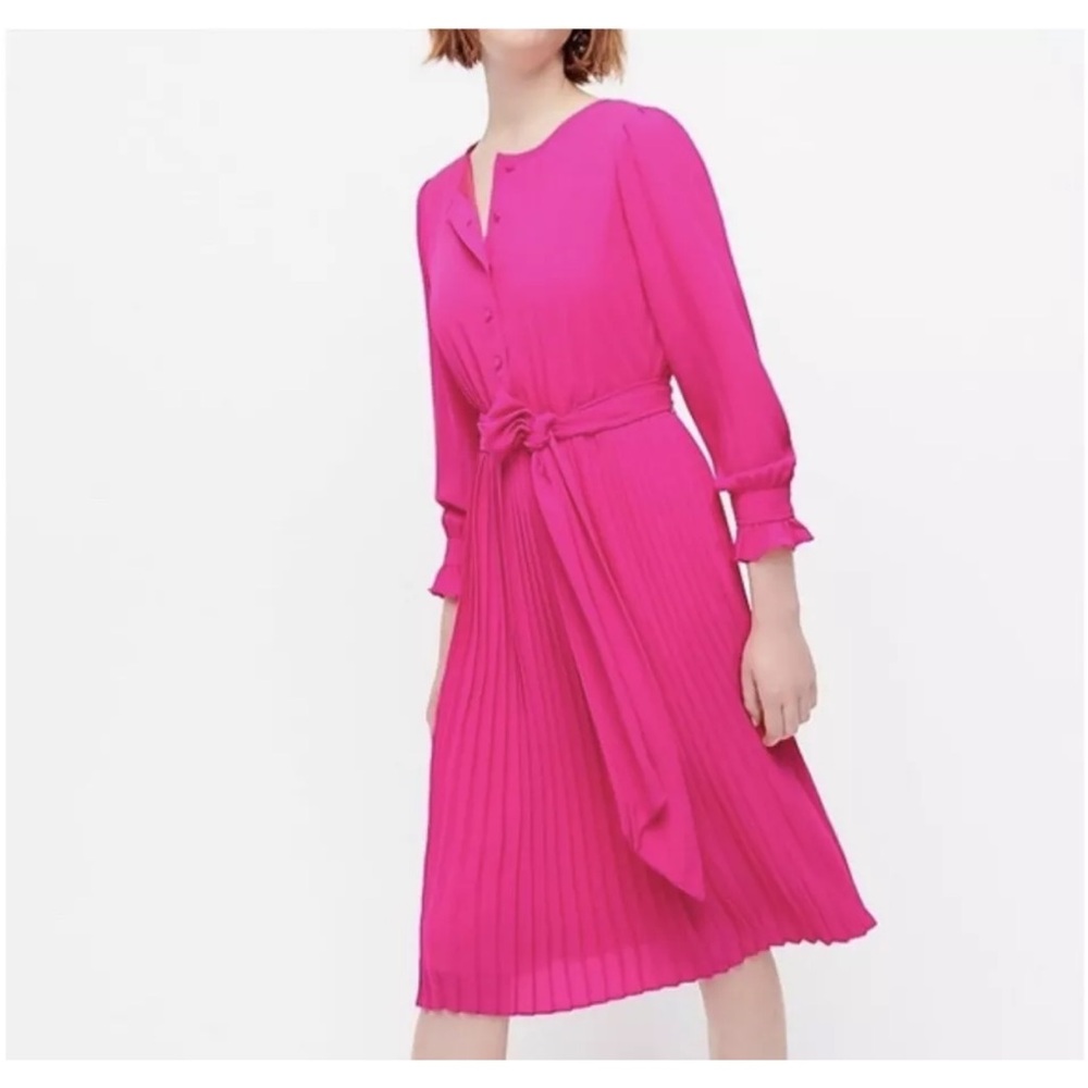J. Crew tie front Pink Pleated Dress size 4T